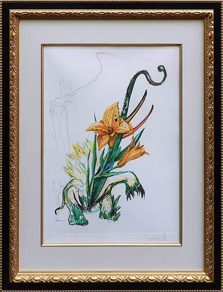 シュールレアリスティックな花 ユウスゲと怒る象 銀座の絵画販売 買取の画廊 翠波画廊