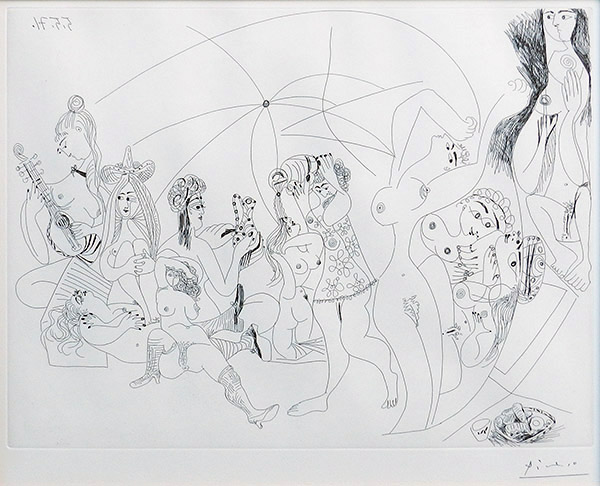パブロ・ピカソ 版画　男女のヌード 351/666 パブロ・ピカソ 版画 男女のヌード 351/666（ピカソ 「Reclining