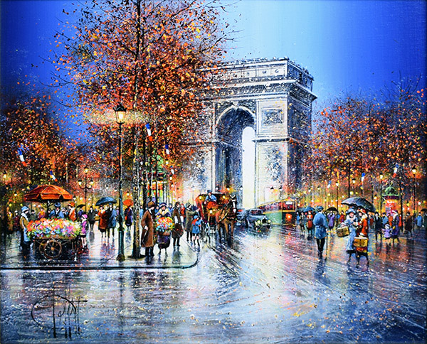 ギィ・デサップ作品紹介｜パリ、凱旋門（H）｜銀座の絵画販売・買取の