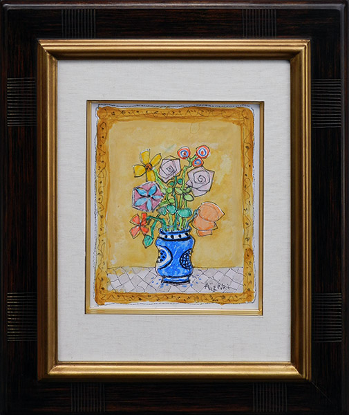 イタリア製 花瓶の花 絵画 0260415-1.jpg