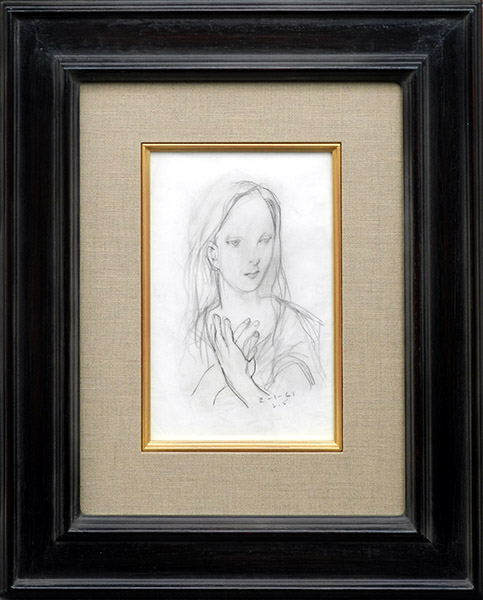 物思いにふける若い女性 - 翠波画廊 | 絵画販売、絵画買取 - 東京 