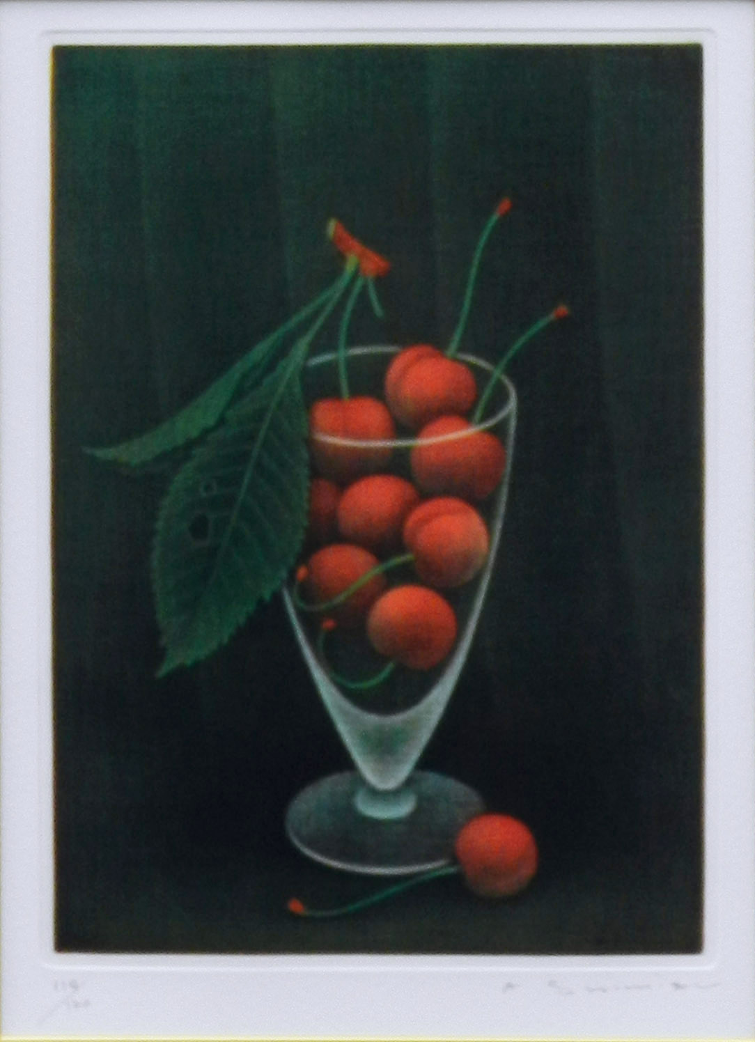 清水敦　さくらんぼ グラスのさくらんぼ - 絵画販売・アート購入の翠波画廊｜東京・銀座の画廊