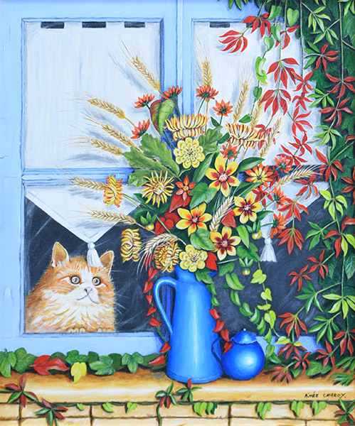 窓辺の猫 翠波画廊 絵画販売 絵画買取 東京 銀座 京橋の画廊