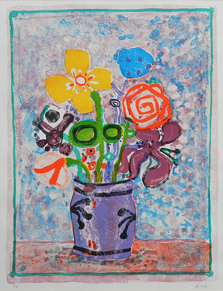 紫の花瓶の花束 - 翠波画廊｜絵画販売、絵画買取―東京・銀座、京橋の画廊