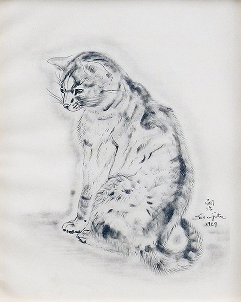 藤田嗣治作品紹介｜猫の本：アズバ｜銀座の絵画販売・買取の画廊ー翠波画廊
