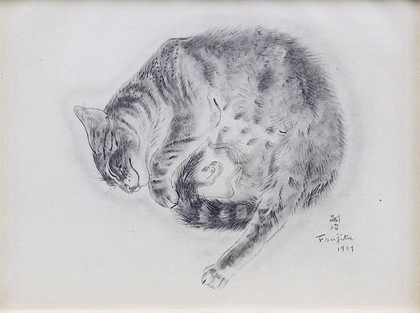 藤田嗣治作品紹介｜猫の本：セミラミス｜銀座の絵画販売・買取の