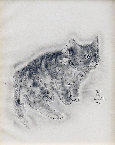 藤田嗣治 エスタンプリトグラフ「二匹の猫」 250部限定