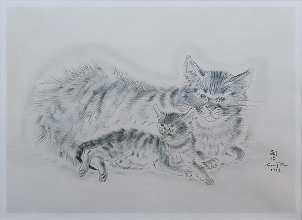 藤田嗣治作品紹介｜ネコと子ネコ｜銀座の絵画販売・買取の画廊ー