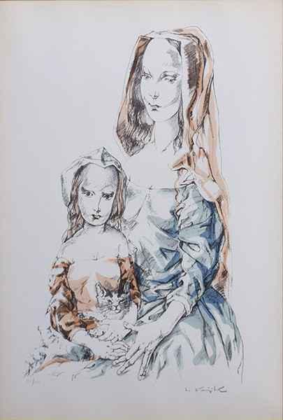 猫を抱く母子像 - 絵画販売・アート購入の翠波画廊｜東京・銀座の画廊