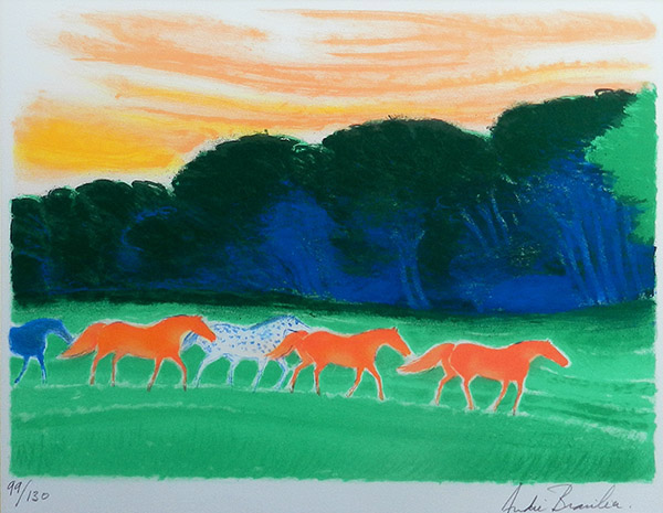 オレンジ色の空と馬 - 翠波画廊 | 絵画販売、絵画買取 - 東京