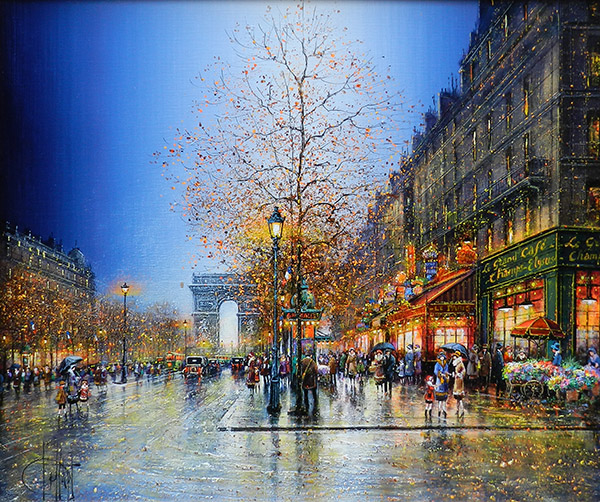 ギィ・デサップ作品紹介｜パリ、シャンゼリゼ通り｜銀座の絵画
