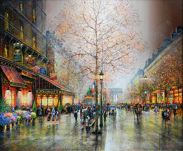 パリ、秋のシャンゼリゼ - アート・絵画の販売、買取なら銀座のアート