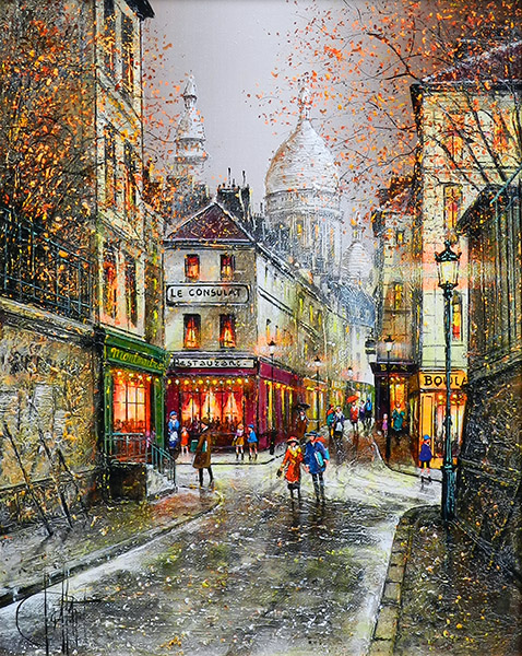 パリ、モンマルトルのノルヴァン通り - 翠波画廊 | 絵画販売