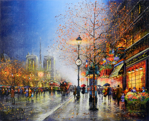 パリ、ノートルダム_油彩6号