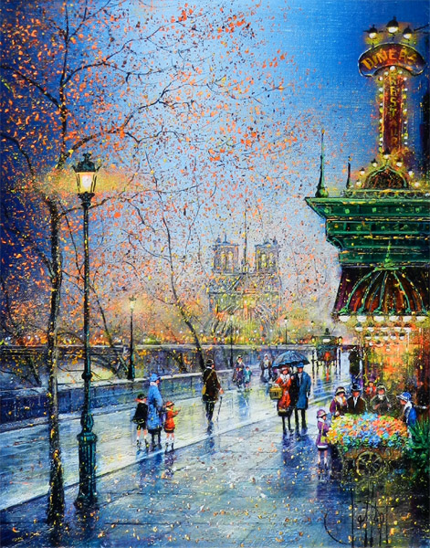 ギィ・デサップ作品紹介｜パリ、オルレアン河岸｜銀座の絵画販売・買取