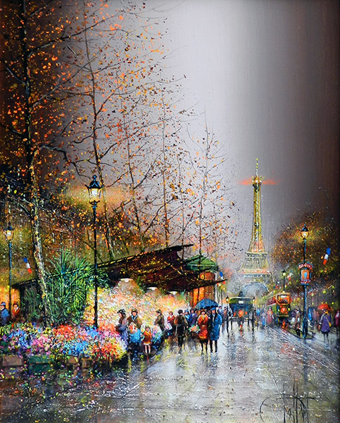 パリ、トロカデロの花市 - アート・絵画の販売、買取なら銀座のアート