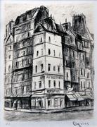 荻須高徳 【パリ、時の流れにつれて】 1986年 200部限定 リトグラフ