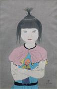藤田嗣治の人形 藤田嗣治 人形を抱く少女 | 絵画など美術品の販売と買取 | 東京