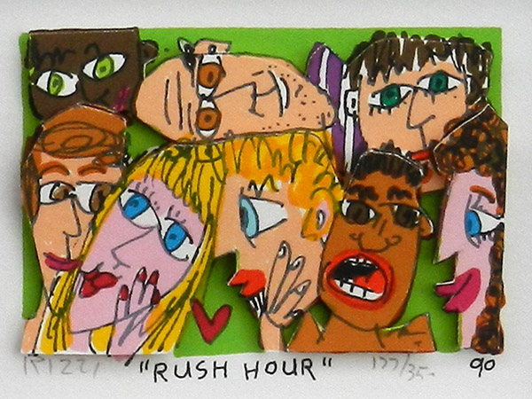 真作□ジェームスリジィ 3Dシルクスクリーン 版画 RUSH HOUR□絵画