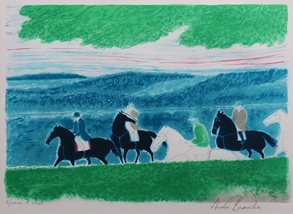 ブラジリエ「ロンペーニュの騎手」リトグラフ 版画 額装 現代アート #XS1 ブラジリエ｜ロンペーニュの騎手