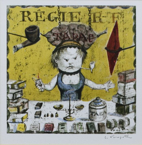 藤田嗣治作品紹介｜小さな職人：トランプ占い｜銀座の絵画販売