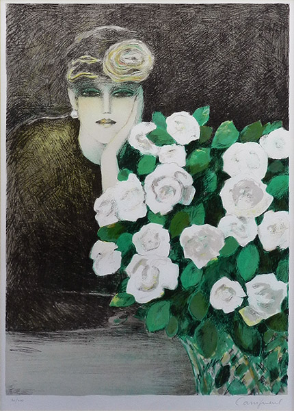 新しい到着 白いバラ_1985 絵画