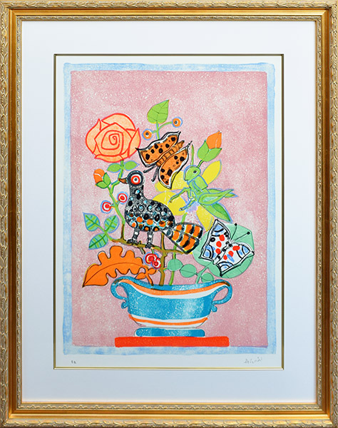 鳥と昆虫のいる花束 - 翠波画廊 | 絵画販売、絵画買取 - 東京