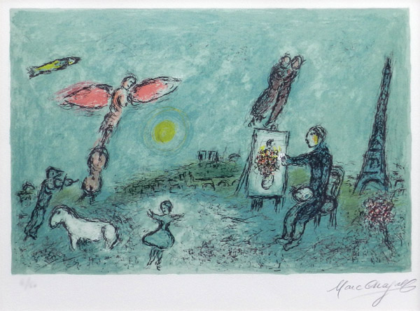 画家とその二重像_サイン有り