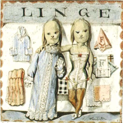 藤田嗣治作品紹介｜四十雀：ランジェリー｜銀座の絵画販売・買取の画廊 