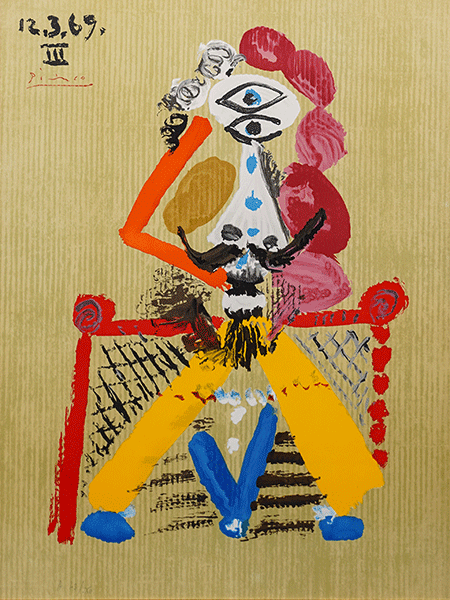 パブロ・ピカソ想像の中の肖像リトグラフ